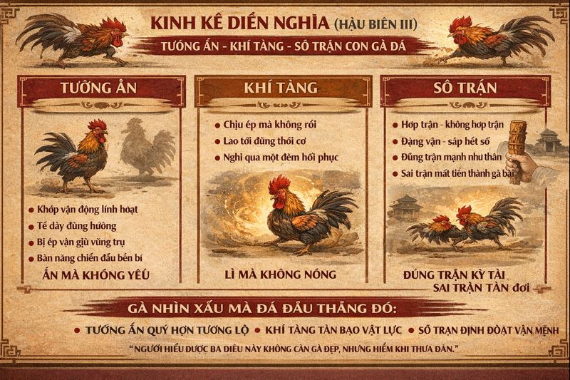 Luận Tướng Ẩn, Khí Tàng Và Số Trận Của Gà Đá 3 Ga chien thang