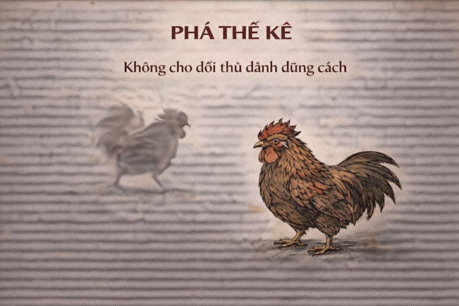 Chickens in motion with bold