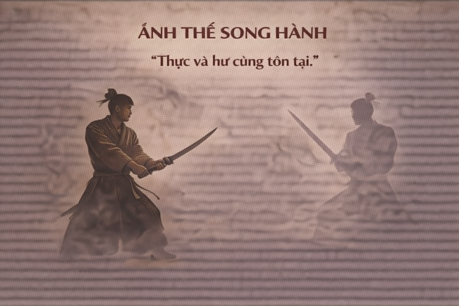 ẢNH THẾ SONG HÀNH – KHI THỰC VÀ HƯ CÙNG TỒN TẠI 3 Dual warriors in misty stance