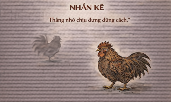 LUẬN NHẪN KÊ – THẮNG NHỜ CHỊU ĐỰNG ĐÚNG CÁCH 1 Roosters in traditional ink style