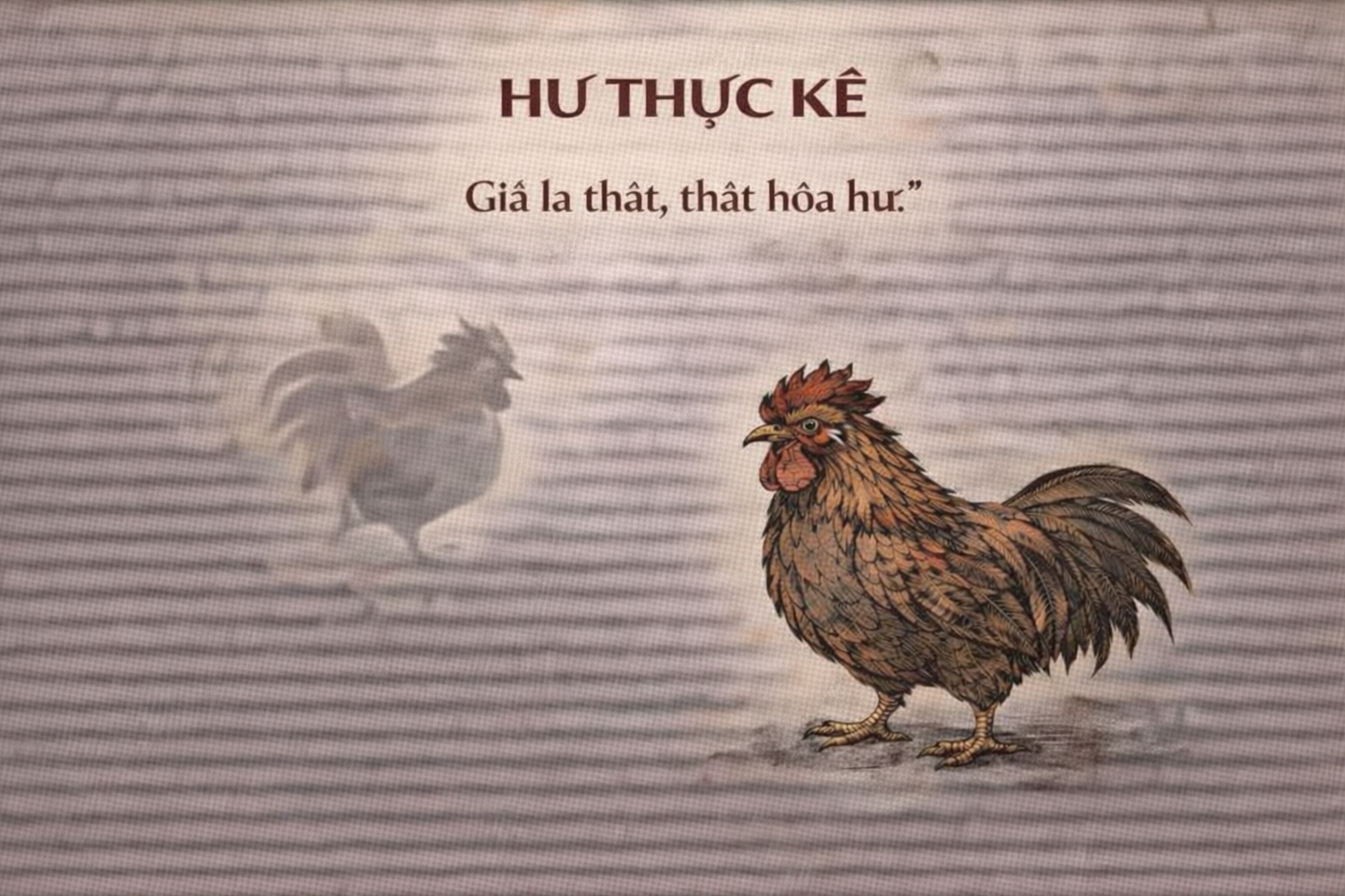 Roosters on aged parchment paper