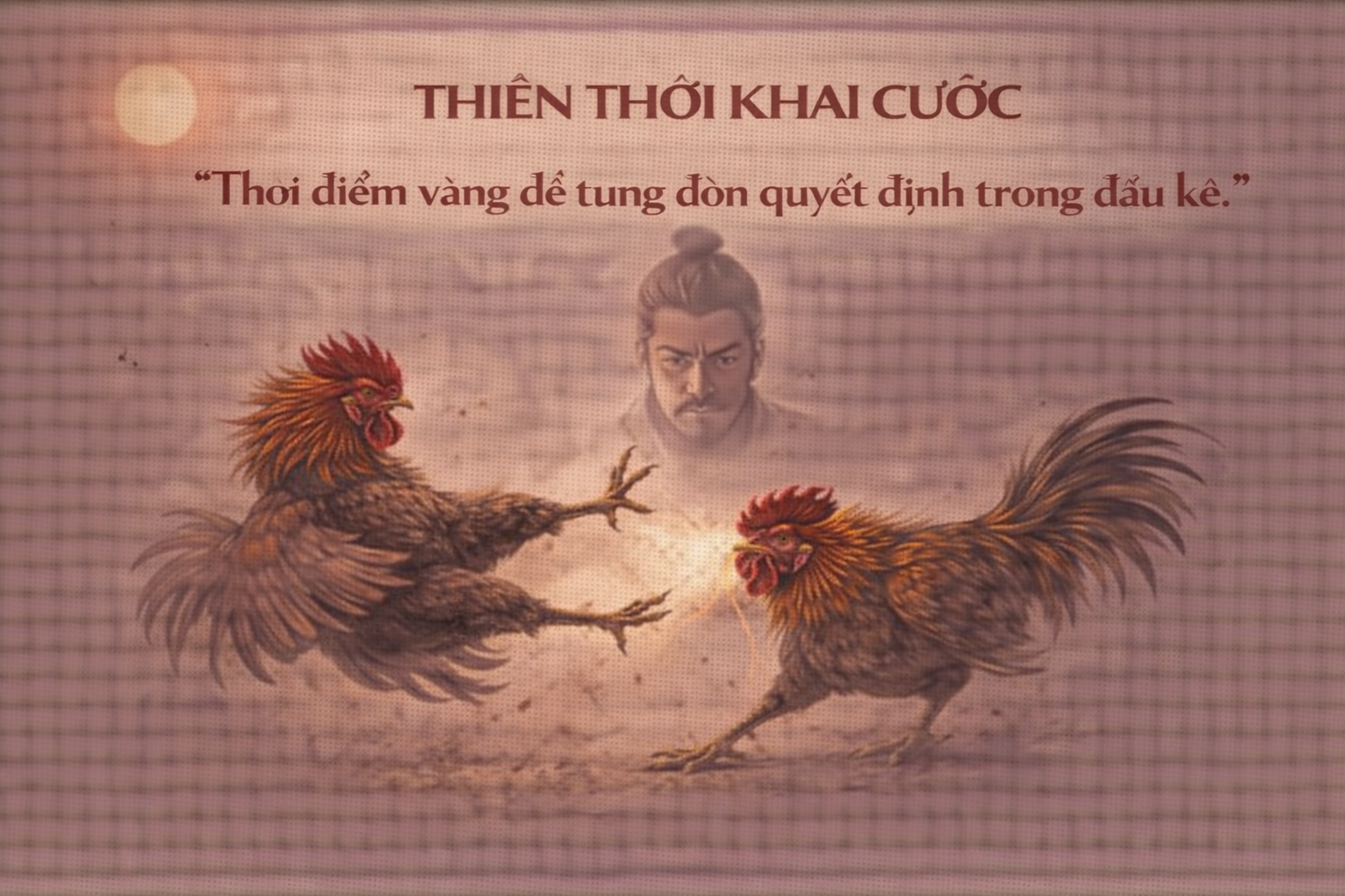 Thiên Thời Khai Cước – Thời Điểm Vàng Để Tung Đòn Quyết Định Trong Đấu Kê 3 Rooster battle under a watchful eye
