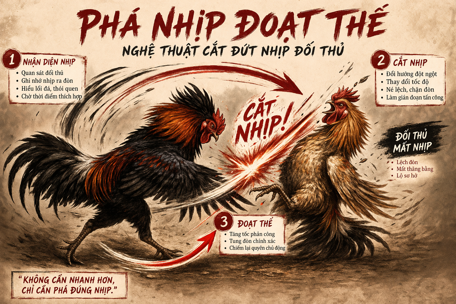 Phá Nhịp Đoạt Thế – Nghệ Thuật Cắt Đứt Nhịp Đối Thủ 3 Pha Nhip Doat The