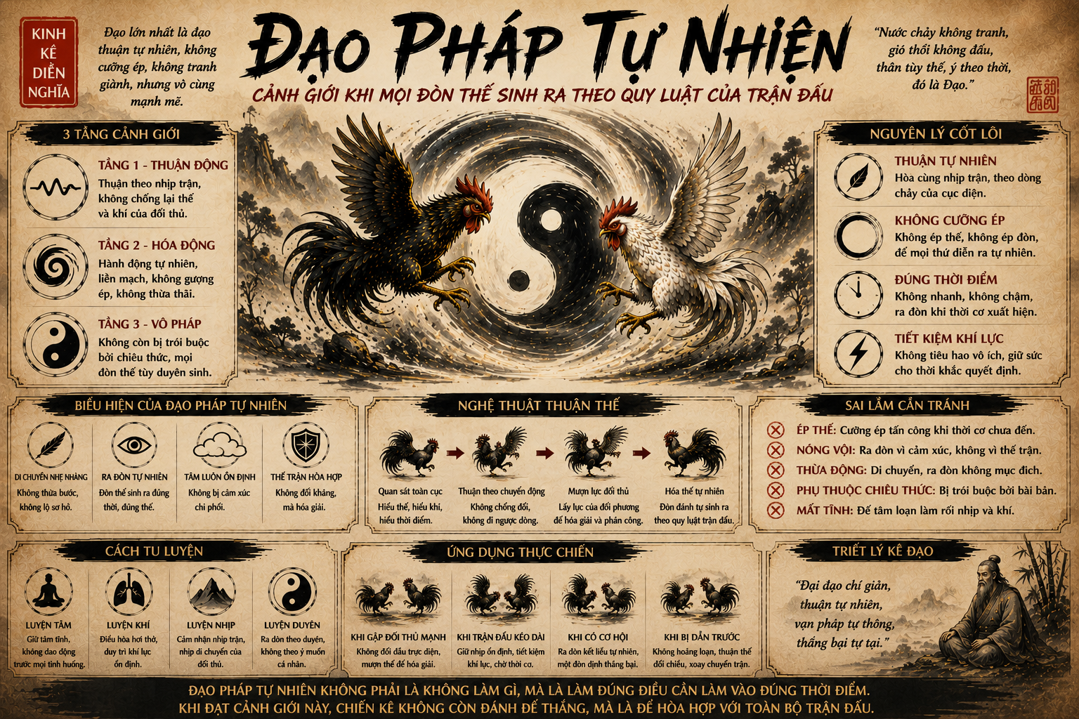 Đạo Pháp Tự Nhiên – Cảnh Giới Khi Mọi Đòn Thế Sinh Ra Từ Chiến Kê 1 Dao Phap Tu Nhien